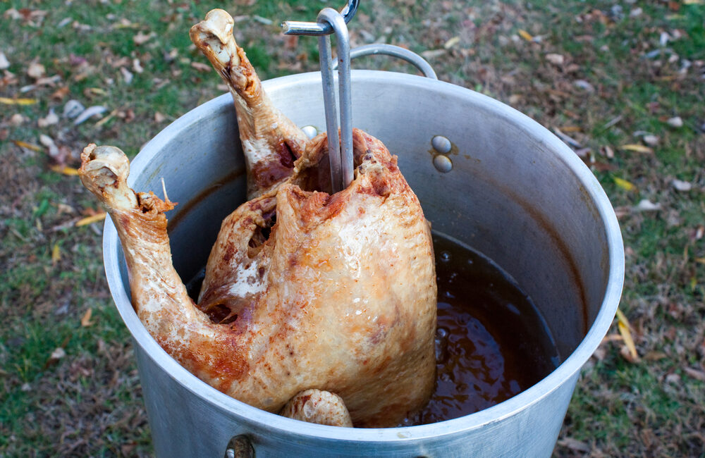 turkey in a deep fryer
