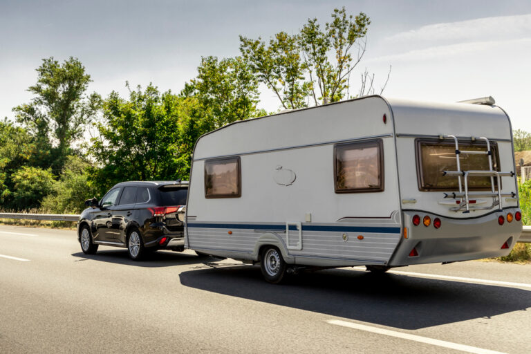 SUV towing a recreational vehicle