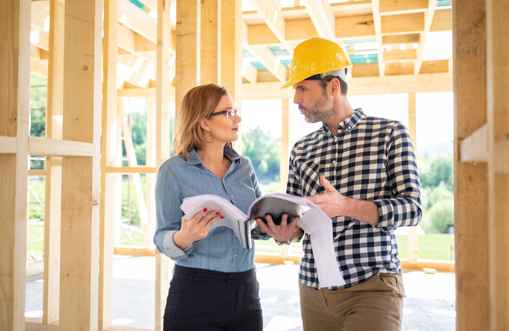 woman meeting with a contractor