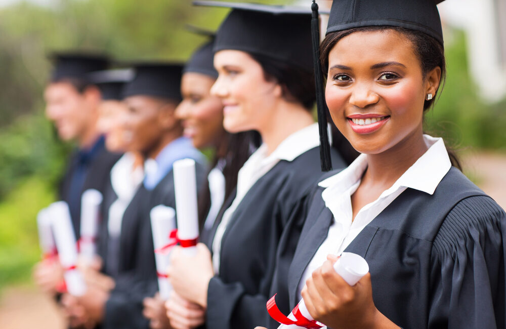 female student graduating high school