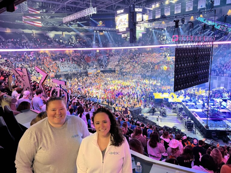 Natalie Zimmerman and Angela Milligan at Penn State University THON event