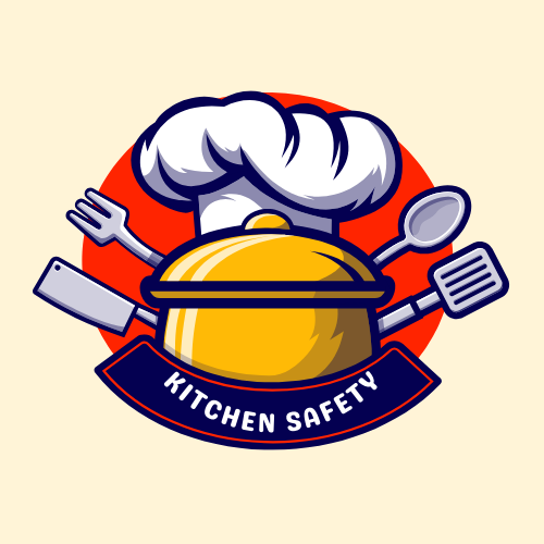 image with text that says kitchen safety